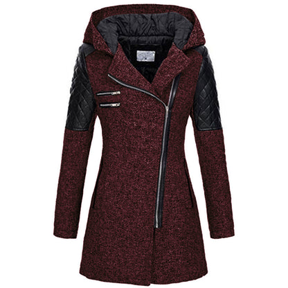 Emilia | Damen Elegante Warme Jacke | Kapuze