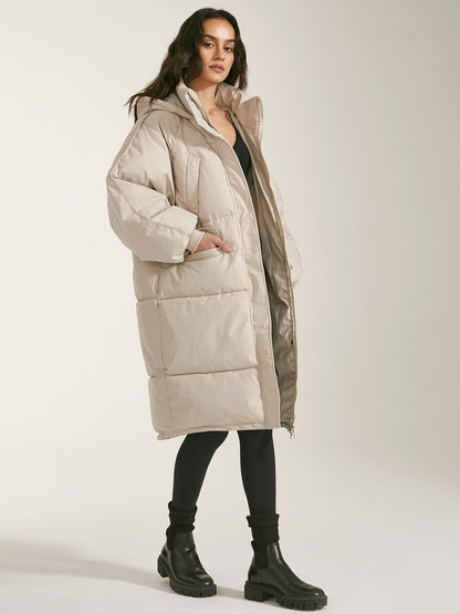 Hazel | Damen Winter Lange Puffer Kapuze Mantel | Warme