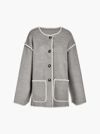 Aurora | Damen Stilvoller Knopf Daunen Jacke | Bequem