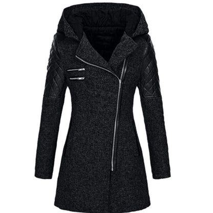 Emilia | Damen Elegante Warme Jacke | Kapuze